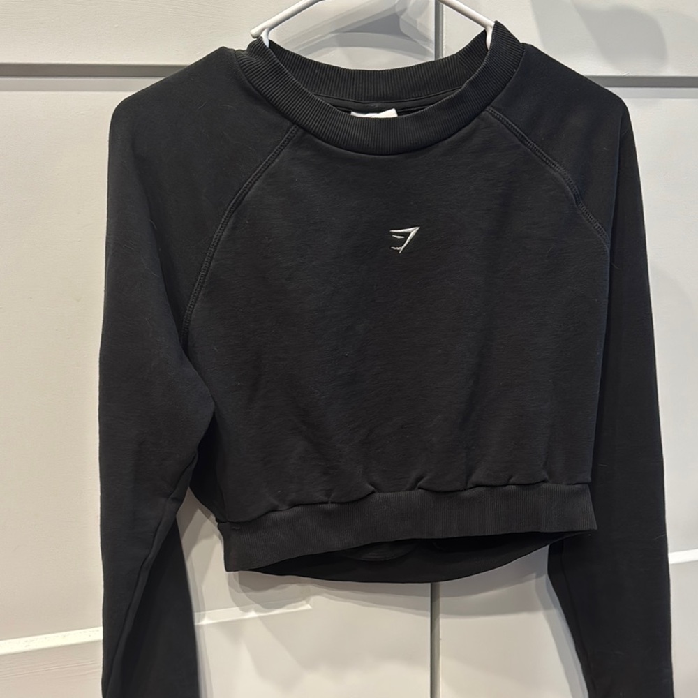 Gymshark Black Cropped Hoodie